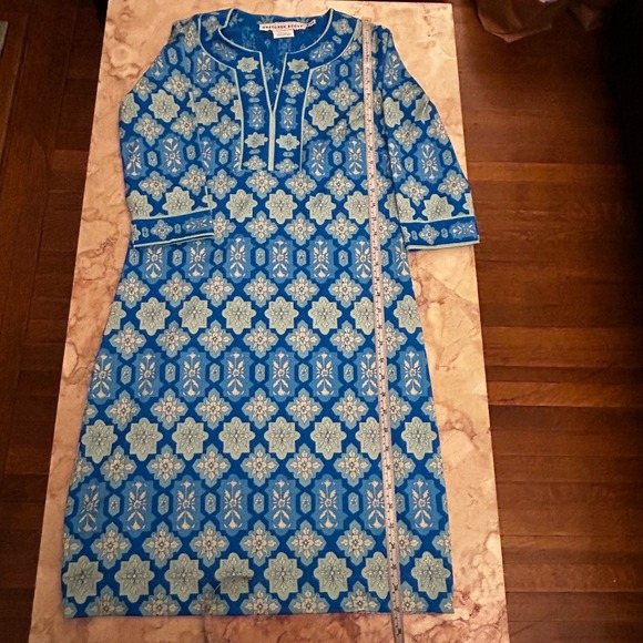 Gretchen Scott Split Neck Jersey Dress Haveli Turquoise XS - Picture 12 of 15